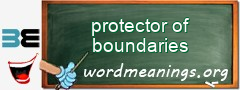 WordMeaning blackboard for protector of boundaries